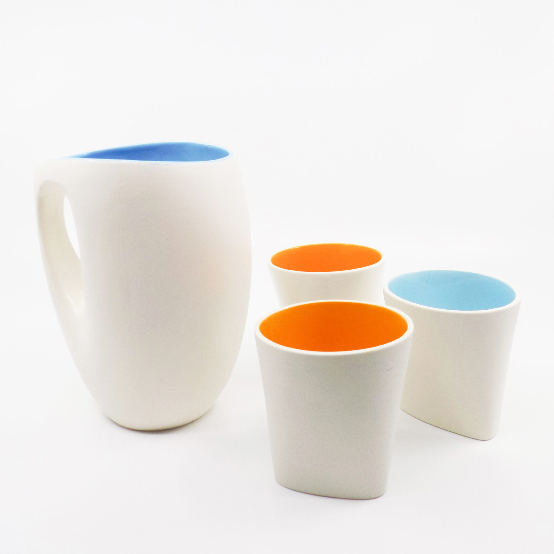 Tankard and Cups (White)