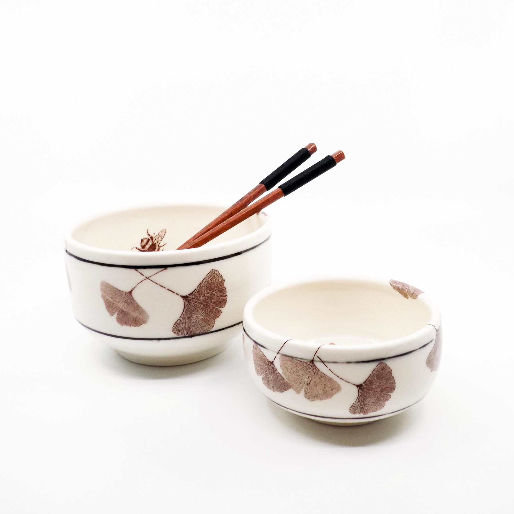 Ginko Bowl & Bowl with Chopstix