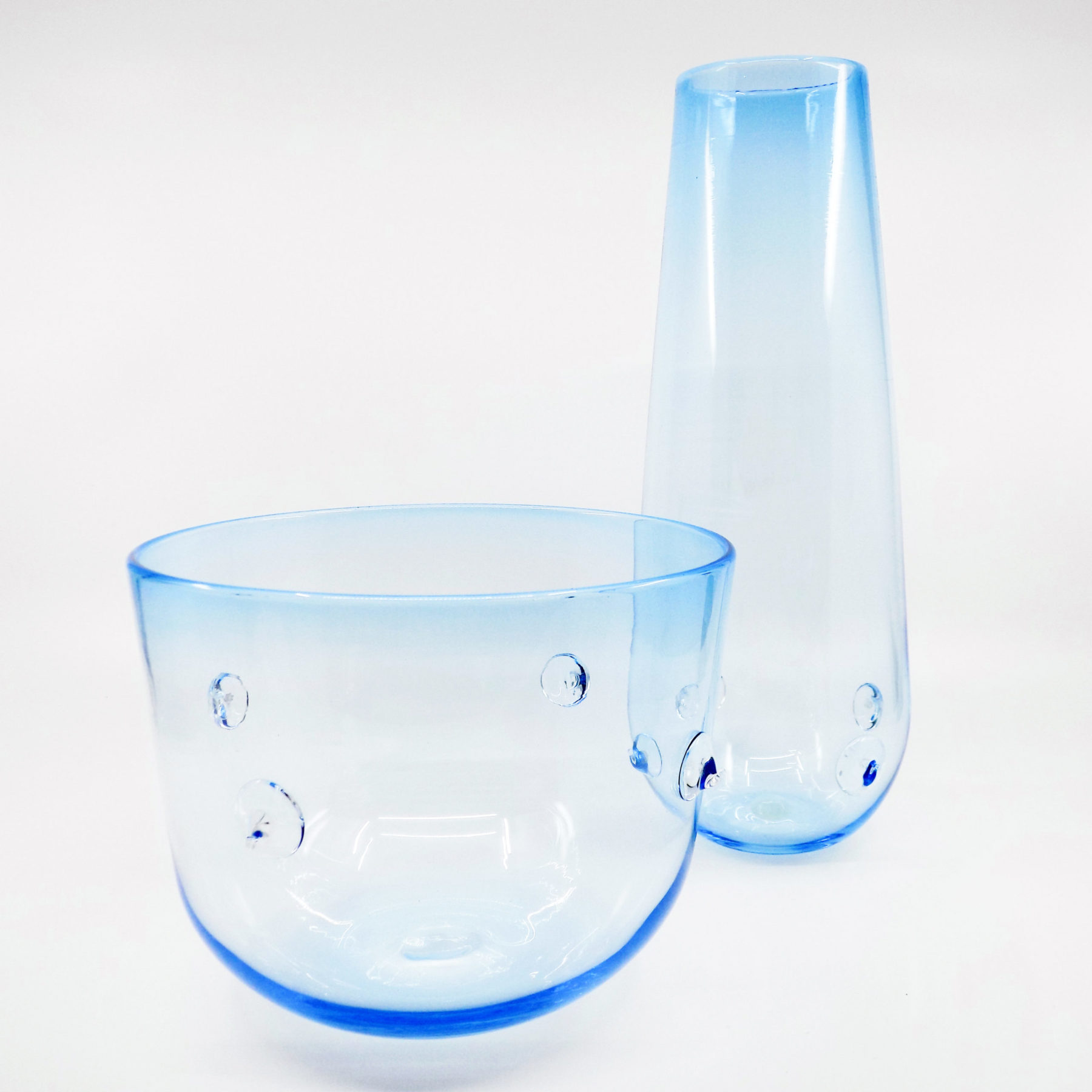 Blue Prunt Vase & Bowl