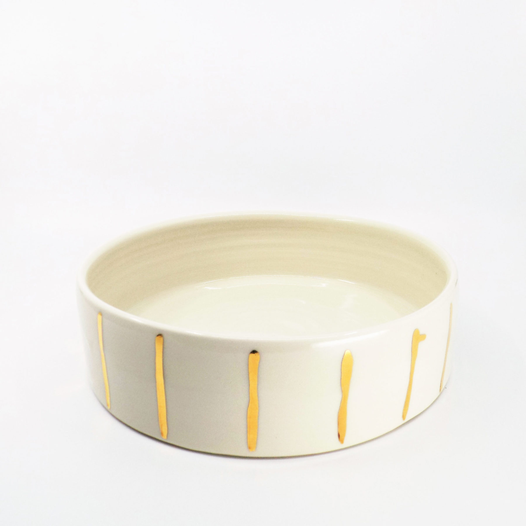 Gold Stripe Low Bowl