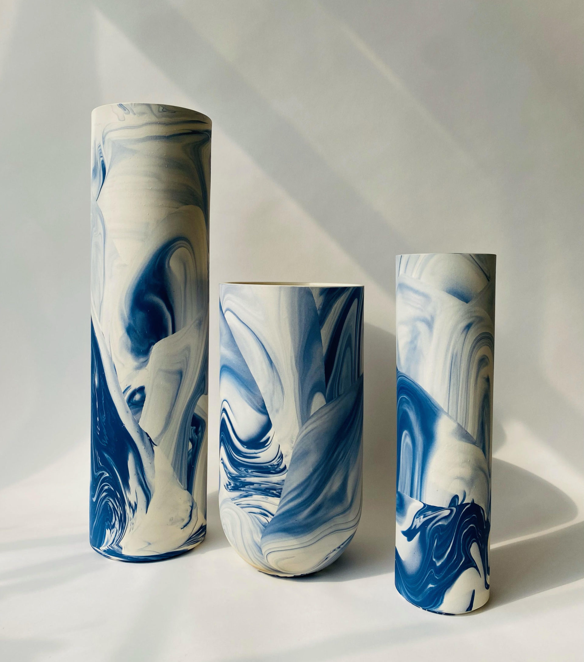 Blue & White Series: Barrel, Bullet, Totem