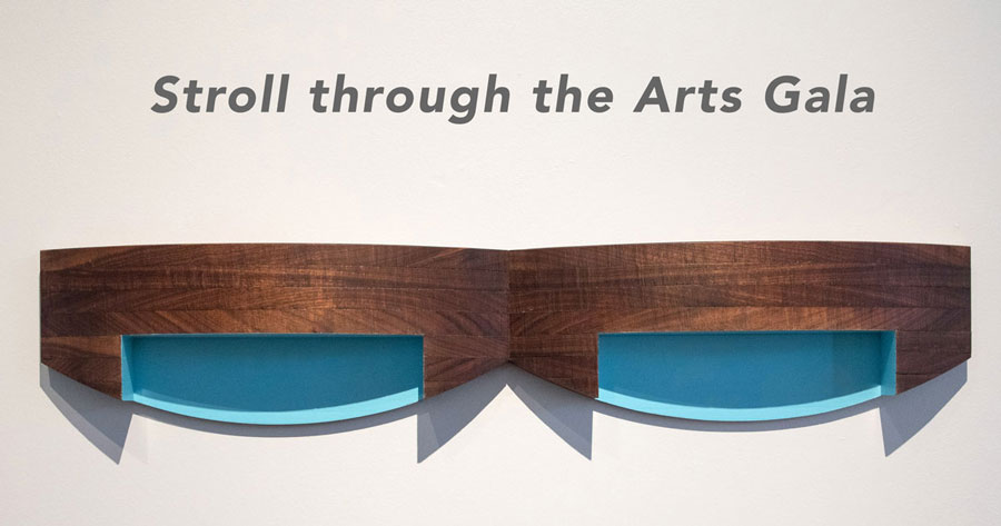 Stroll through the Arts Gala and a piece of wooden artwork