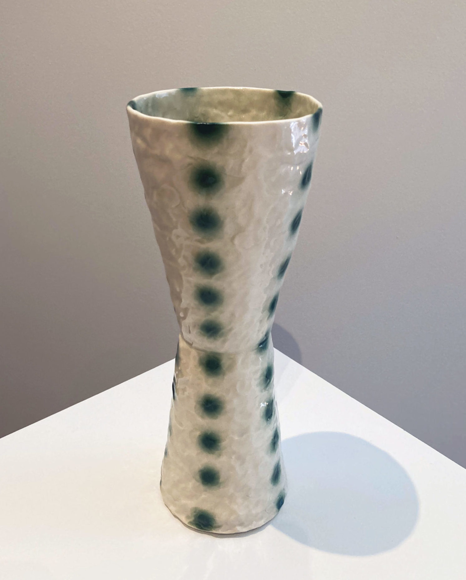 Taper Vase (With Teal Matrix Pattern)