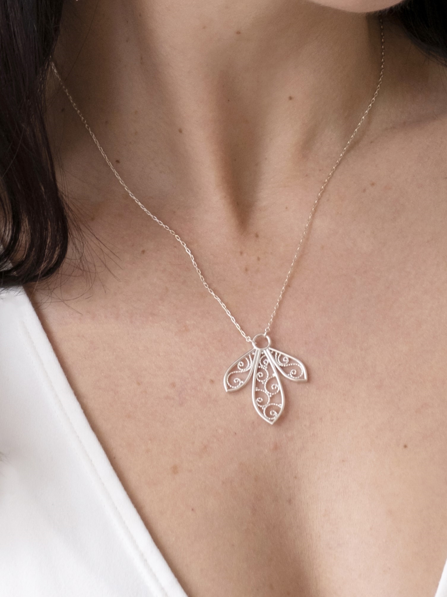 Filigree Petal Pendant