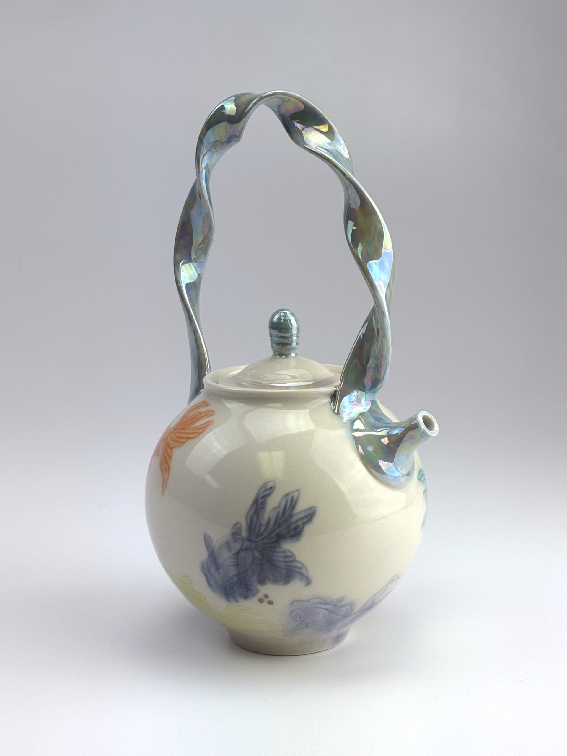Summer goldfish teapot