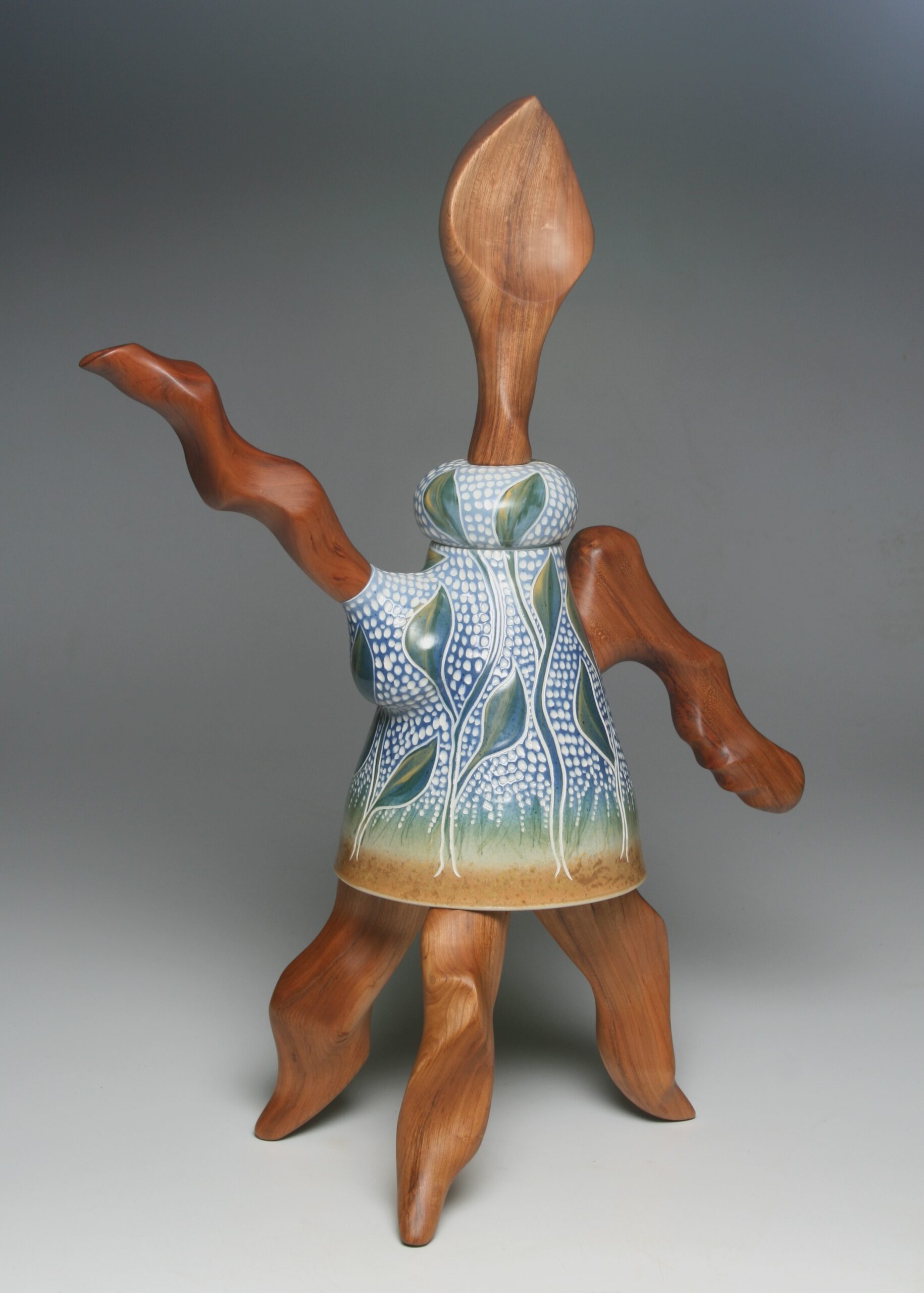 Cherry Spout Carved Leaf Teapot